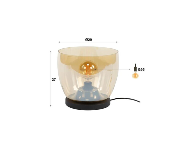 Vloerlamp UP L - Amber color glas