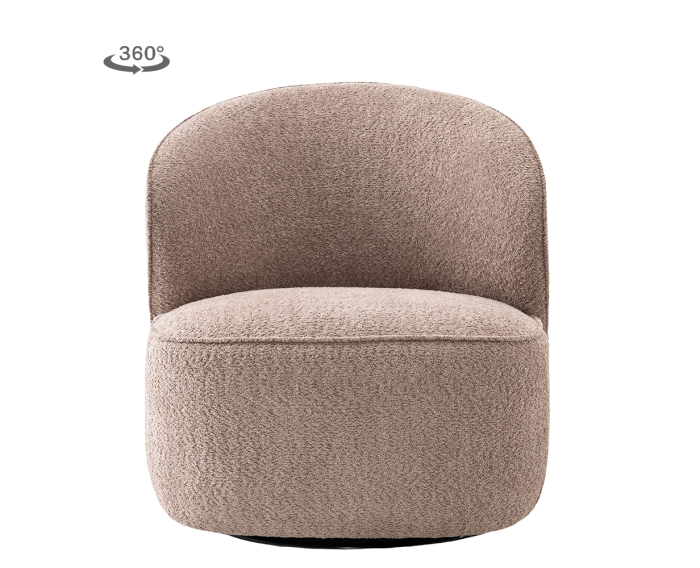 Belvi Fauteuil - fabric AJ3019-13 Old pink (draaibaar)