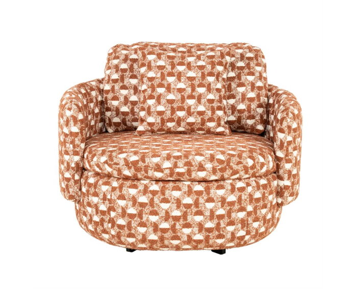 SEVN Lois fauteuil draaibaar - Rond en uitnodigend - Terracotta - 107x97x84 cm