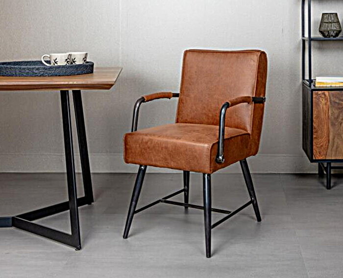 Belmonte Armstoel - fabric Cherokee 8 cognac