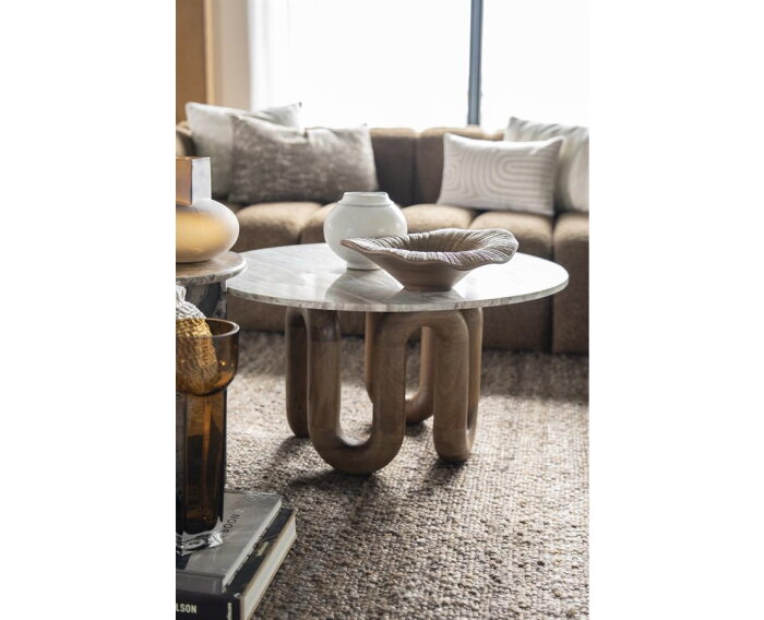 Coffee table LoopStone 80x80cm - natuurlijk | BY-BOO