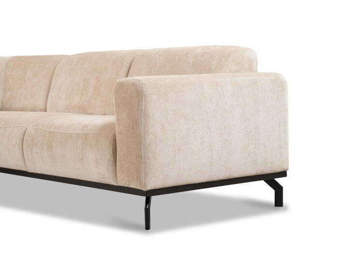 Hoekbank Avani met ottomane Links - Beige &ndash; 256x188x77 cm &ndash; Modern