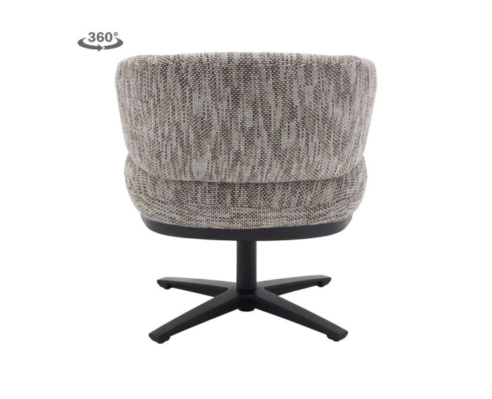 Eetkamerstoel Perca draaibaar Chenille - TED 8 white-grey