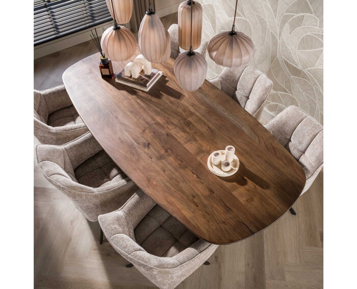 Eettafel Central 215 - Massief acacia bruin