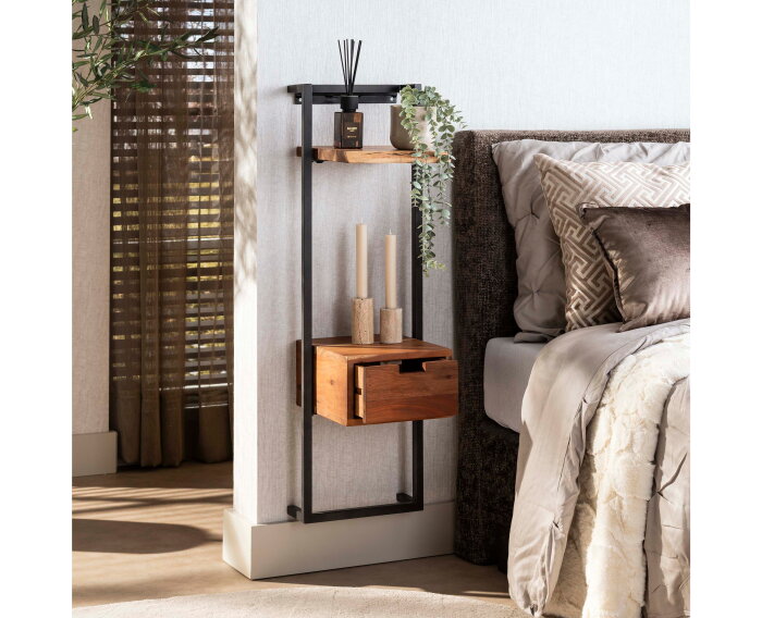 Nachtkastje air solid acacia Small - naturel