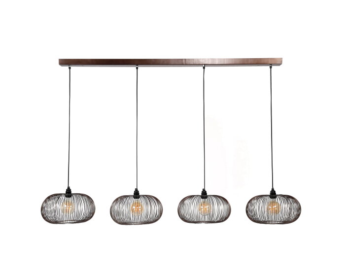 Hanglamp copper twist 4 lampen &Oslash;35 cm  - Zwart nikkel
