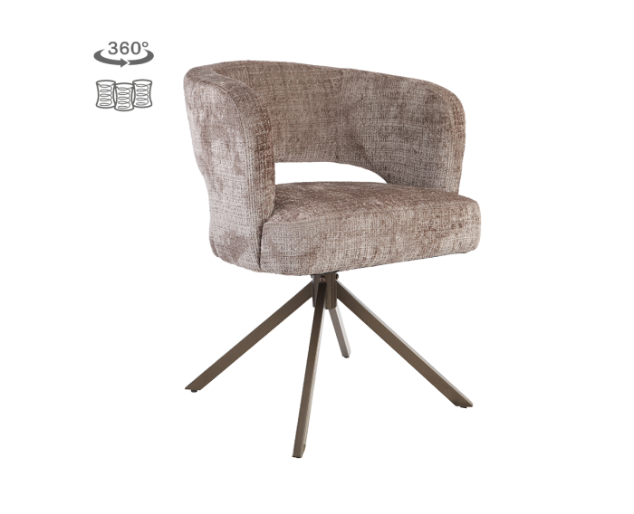 Tower Living Mura eetkamerstoel draaibaar - Cremona 24 clay  - Anodic brown