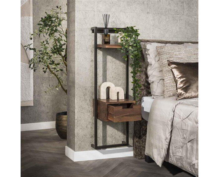 Nachtkastje air solid XS - Massief acacia drift brown