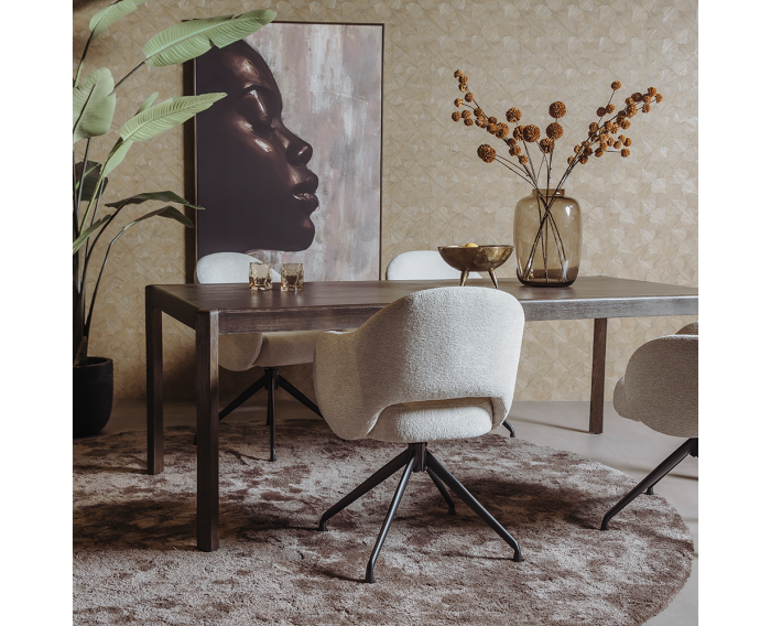 Amalfi Eetkamertafel basalt 180 cm