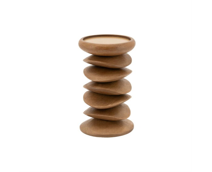 Pillar candle holder Kasane - bruin | BY-BOO