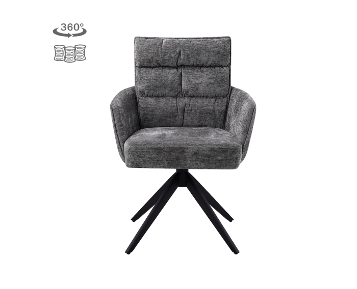 Tower Living Rosora Armstoel - HZ6068-85 grey (draaibaar)