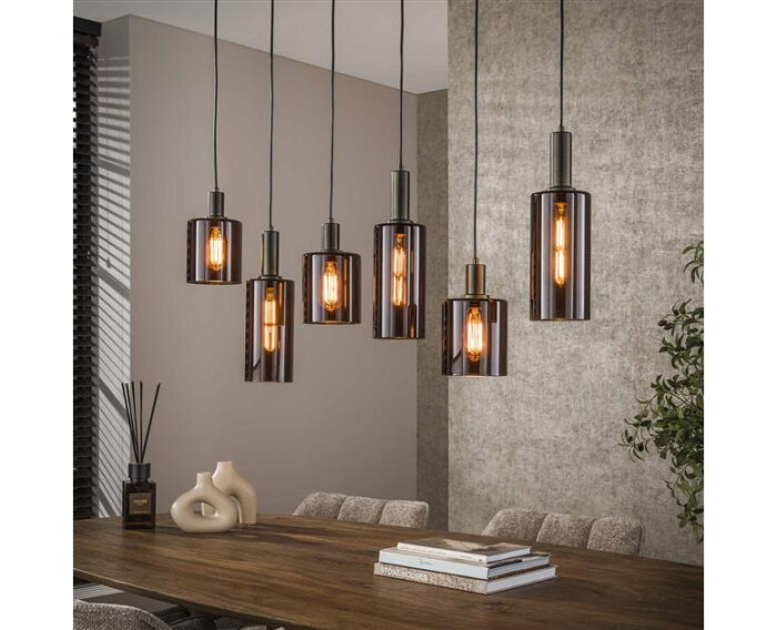 Hanglamp 6L Sepiora - Sienna brown