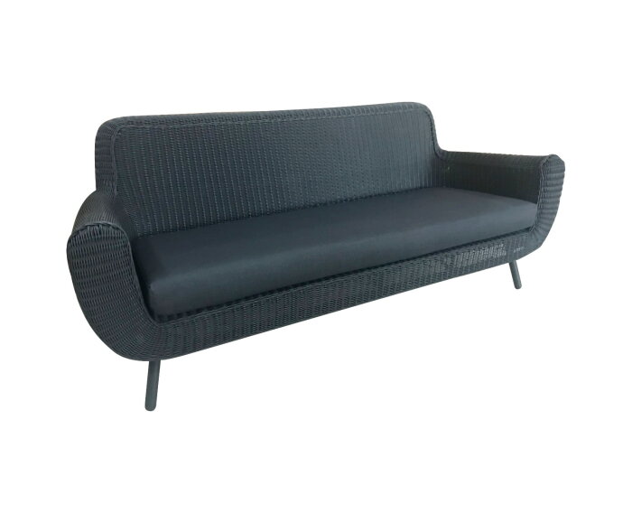 JONAH 3 SEATER SOFA (000314)  -  STEEL DARK GREY & POWDER COATED ANTHRACITE (LEGS)