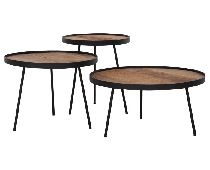 Coffee table Saturnus medium NATURAL,37x&Oslash;50 cm, recycled teakwood