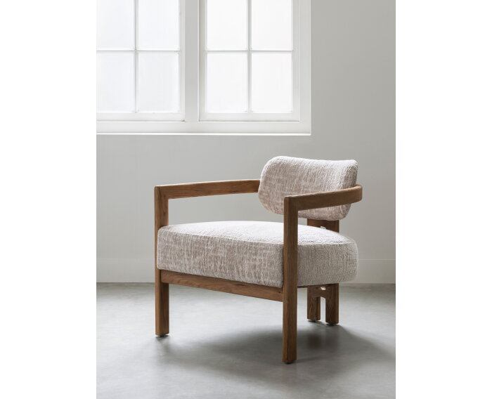 MUST Living fauteuil Kelly - Luxor Sand - Naturel - 75x73x73 cm