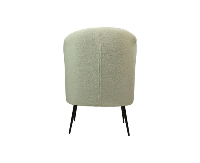 Fauteuil - 77x68x83 - Wit/zwart - Bouclé