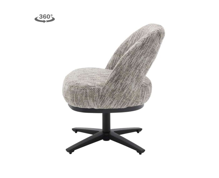Eetkamerstoel Caldes draaibaar Chenille - TED 8 white-grey