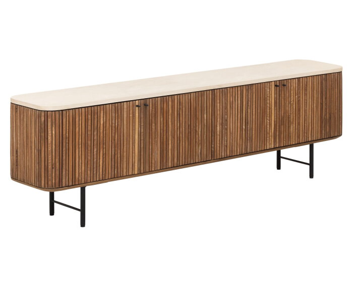 TV stand Lagoon medium, 4 doors,55x180x35 cm, teakwood + mortex