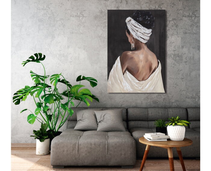 Schilderij  "Back view of a beauty" Acrylic painting - Acrylic painting