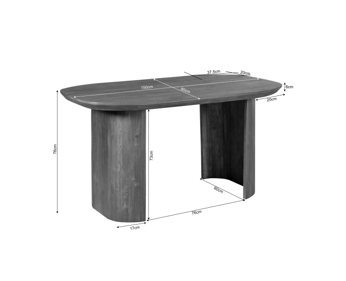 Bureau Maré Brown | 150 cm