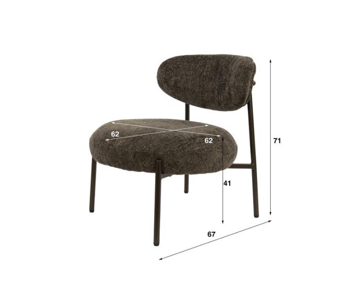 Fauteuil round - Tissee cargo bruin
