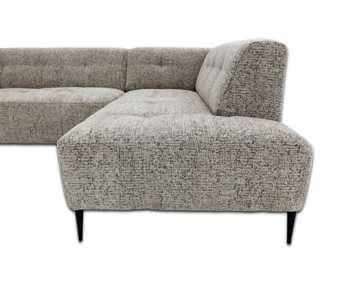 Hoekbank Viano rechts stof Bella 55 Taupe Grijs gem&ecirc;leerd -  255x200x84 cm - modern