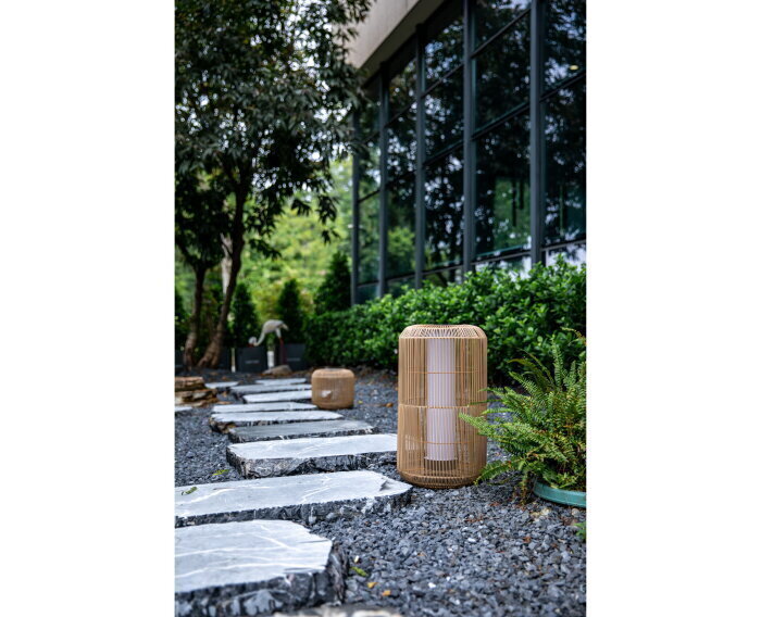 Sens-Line - Buitenlamp Milou 55cm - Solar & USB - Tuinlamp - Rotan