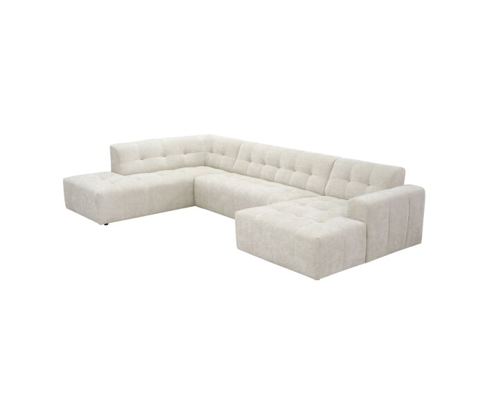 MySofa Ruby U-bank Beige Ottomane L + 2,5 + Lounge R