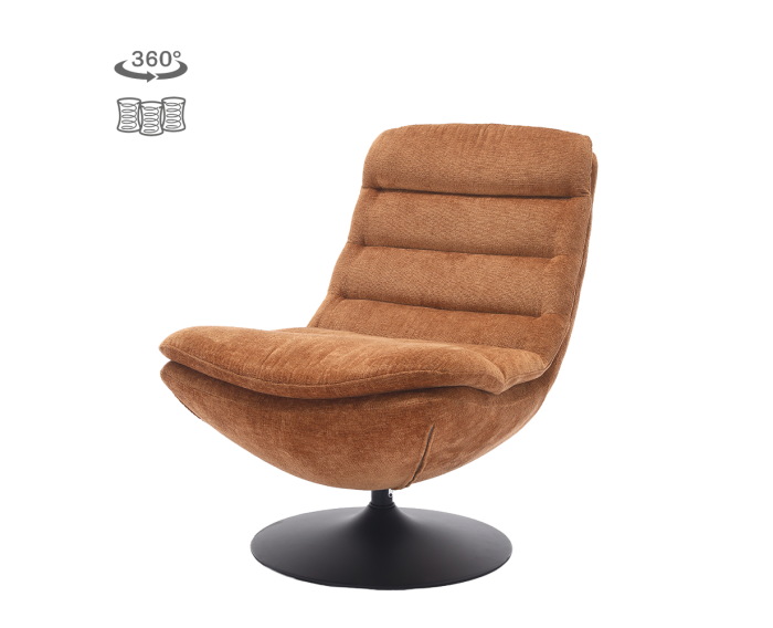 Fauteuil Marano draaibaar Harmony 56 - caramel brown