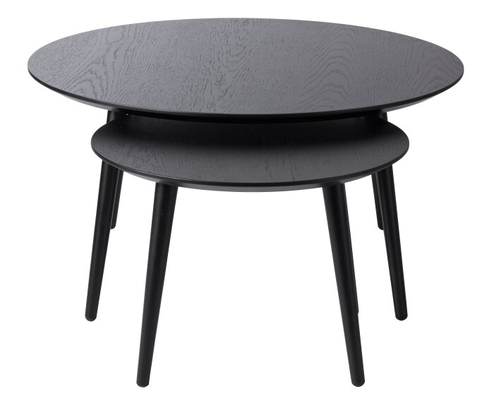 Salontafel Adda set van 2 rond eiken - Zwart