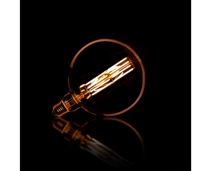 Lichtbron LED [G150] filament bol &Oslash;15 - Amberkleurig glas
