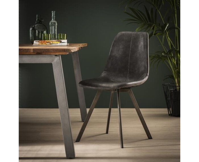 Eetkamerstoel zig-zag plat frame | zwart