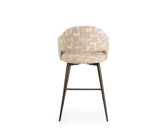Barstoel Firenze draaibaar Jupiter anodic bruin - Mosaic beige 05 - 65 cm