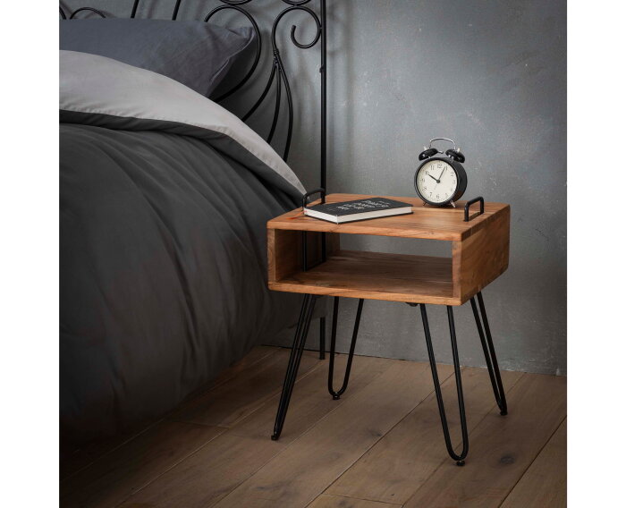 Nachtkastje Quadro Acacia - Naturel | Meubelplaats