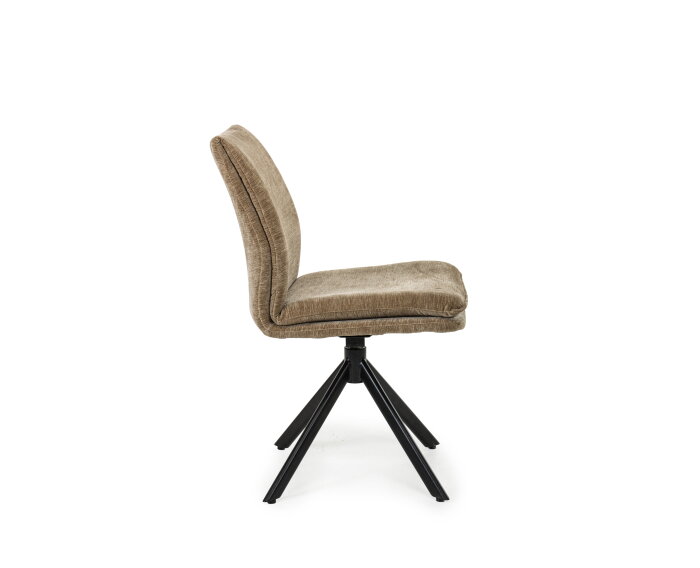 Eetkamerstoel Lisboa zonder armleuning draaibaar Venus zwart - Be Straight Beige 170