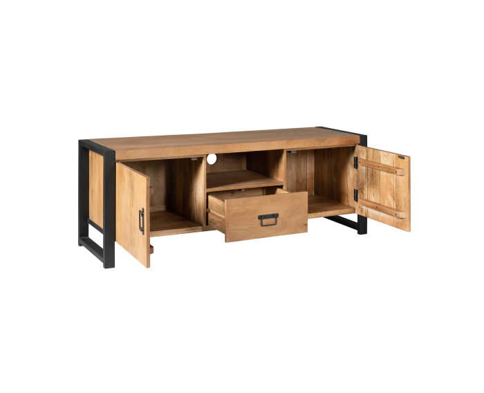 Tv-meubel Britt 200 cm mango metaal - Naturel | Meubelplaats