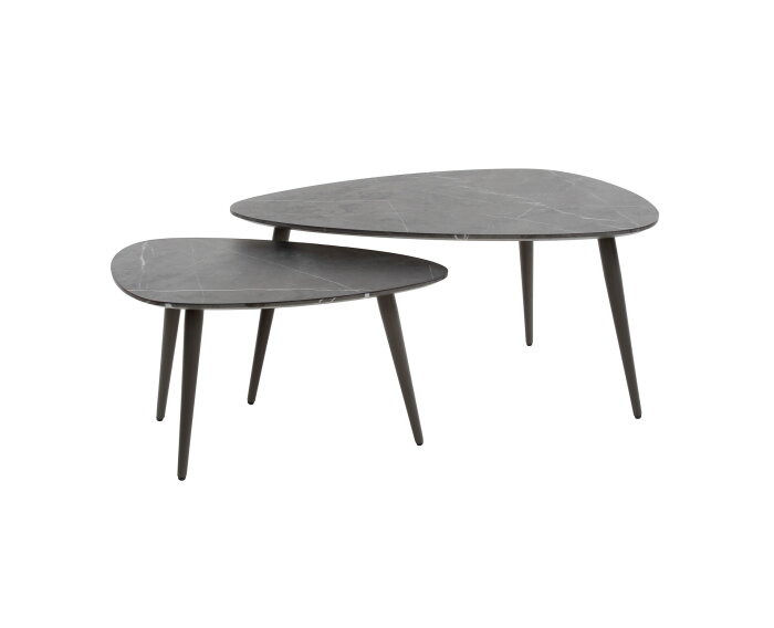 Salontafel Marquina set van 2 niervormig - marmerlook