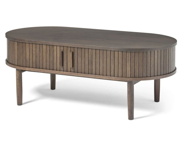 Salontafel Meta ovaal eikenhout 60x120 cm - Espresso