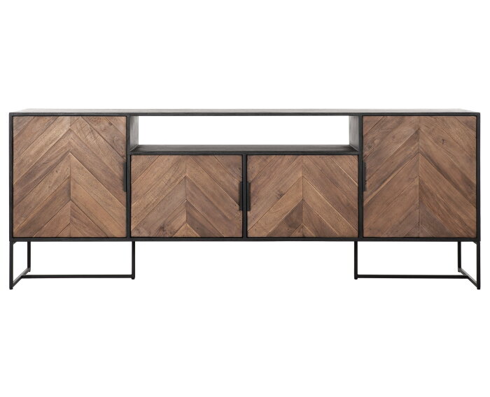 Dresser Criss Cross No.3, 4 doors, open rack,75x200x40 cm, mixed wood