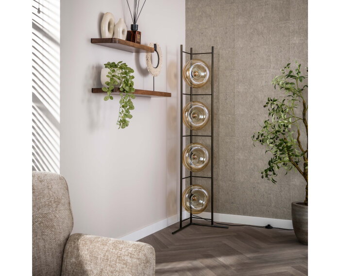 Vloerlamp Soll 4L - Amber glas