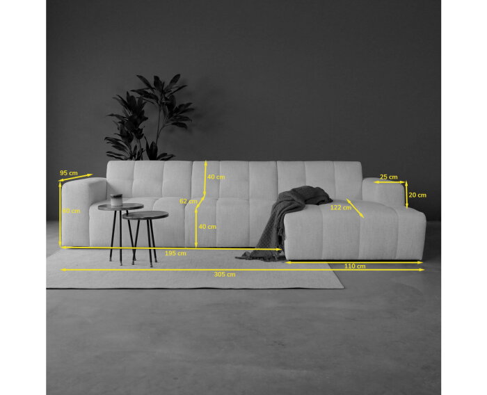 WAVE met chaise longue links - Modesto 492