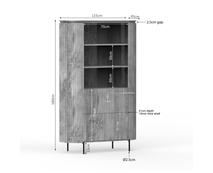 Wandkast Solana | 115 cm | Taupe