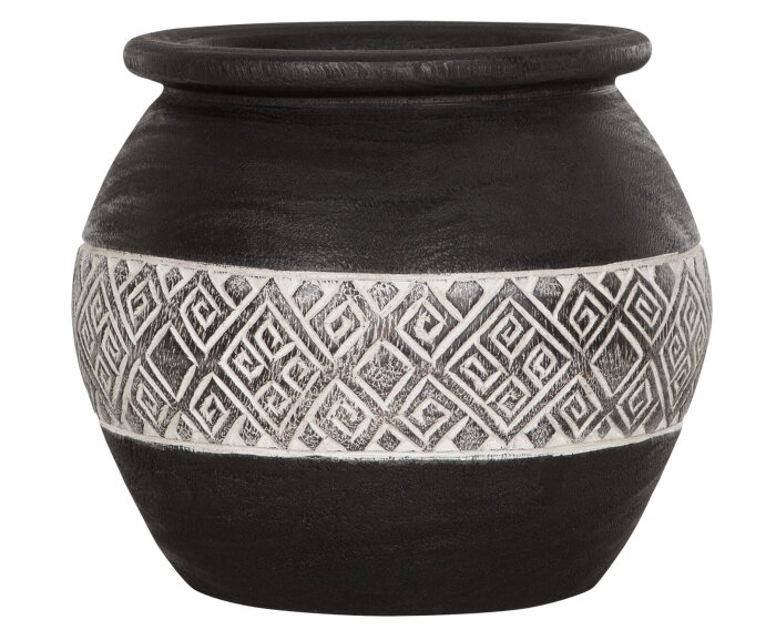 Vase Tribal large black - ORDER by 2 pcs,24x&Oslash;26 cm