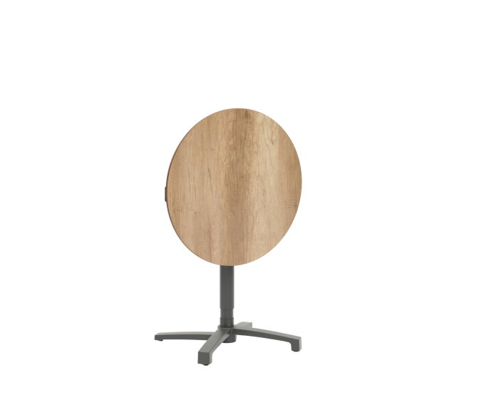 Lima HPL bistro lift table &Oslash;70cm woodcolor