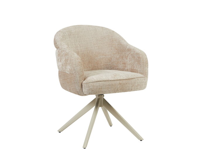 Eetkamerstoel Bella | Beige | Poot Sand | Met armleuning