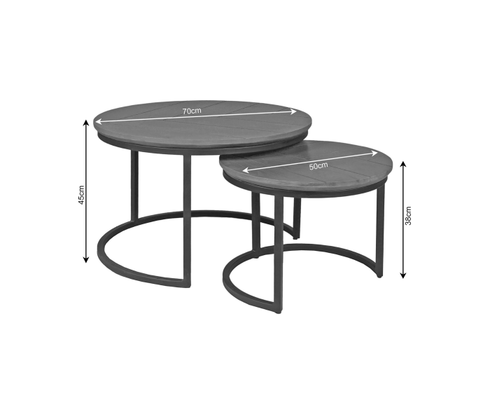 Salontafel Otik Brown Oak | 70 cm | Set van 2