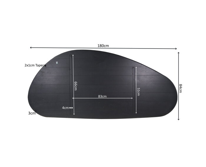 Eiken Blad Cloud 180 cm Zwart