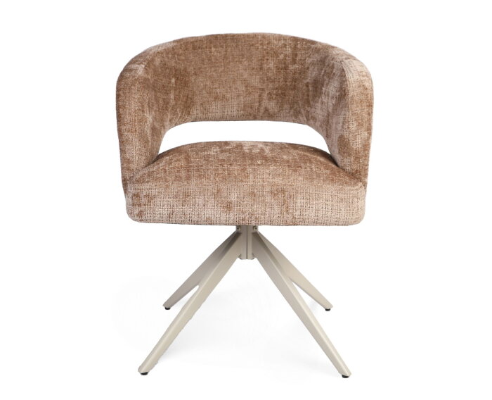 Eetkamerstoel Demi | Cinnamon | Poot Sand | Met armleuning