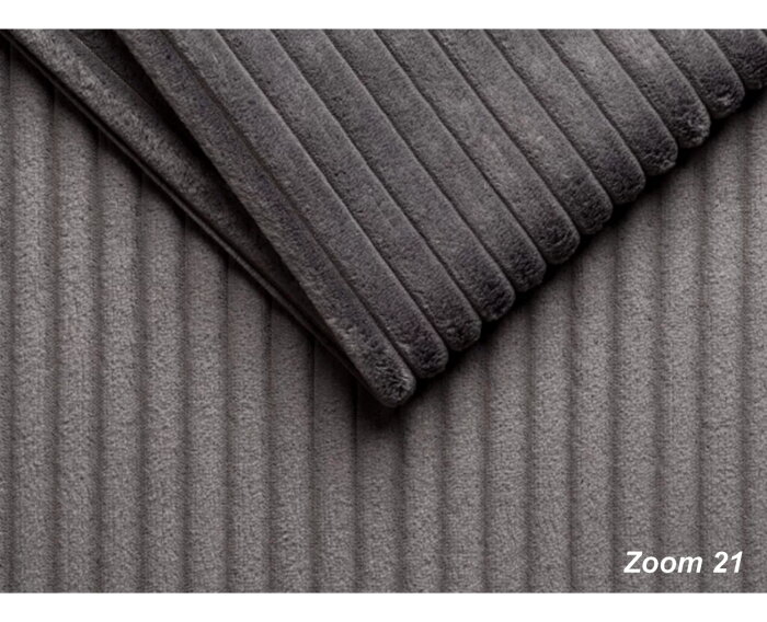 Hoekbank Livaro Antraciet - Zoom 21 Ribstof &ndash; Ottomane links &ndash; 261x204 cm