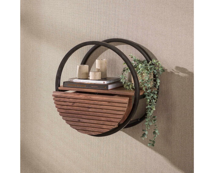 Wandschap Circular 1L &Oslash;50 - Massief acacia bruin